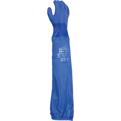 Gants r&eacute;sistants aux produits chimiques 690, Taille T-Grand/10, 26" lo, Coton/PVC Les Distributions ICE