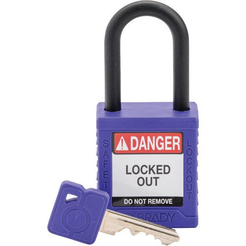 Cadenas de verrouillage de s&eacute;curit&eacute; Velocity, Mauve, Cl&eacute;s diff&eacute;rentes, Nylon, Largeur de 1-1/2" Les Distributions ICE