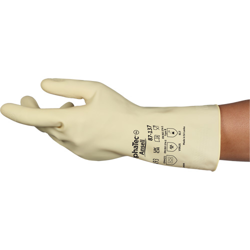 Gants naturels et l&eacute;gers AlphaTec 87-137, Taille 9, 11,8" lo, Latex de caoutchouc, 16 mils Les Distributions ICE