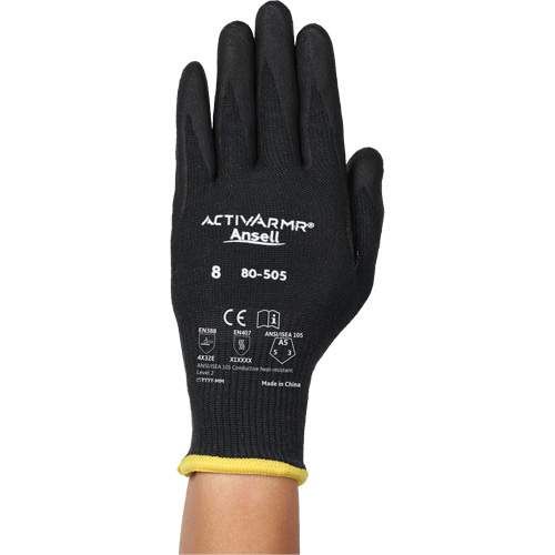Gants r&eacute;sistants &agrave; la chaleur conductrice et &agrave; la coupe ActivArmr 80-505, Taille 12, Calibre 13, Rev&ecirc;tement Mousse de nitrile, Enveloppe en Kevlar/Intercept, ASTM ANSI niveau A5/EN 388 niveau E Les Distributions ICE