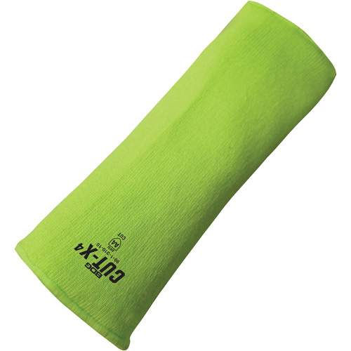 Cut-X&reg; Cut-Resistant Sleeve, Fibreglass/Polyethylene, 10", ASTM ANSI Level A4, High Visibility Lime Les Distributions ICE