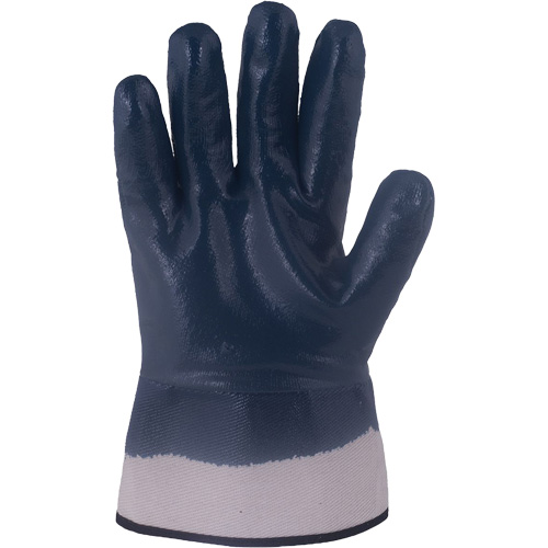 Gants bleu marine avec manchettes renforc&eacute;es &agrave; entoilage coll&eacute; Horizon, T-Grand, R&ecirc;vetement Nitrile, Enveloppe en Jersey/Coton Les Distributions ICE