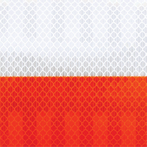 High Intensity Grade Flexible Work Zone Sheeting 382VHIP, 5" W x 150' L, Orange and White Les Distributions ICE