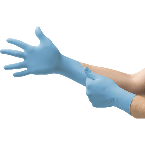 Gants jetables Vesatility 92-134 MICROFLEX, 8,5/9/Grand, Nitrile, 2,76-mil/3,94-mil, Sans poudre, Bleu, Classe 2 Les Distributions ICE