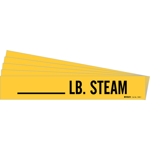 "LB. Steam" Pipe Markers, Self-Adhesive, 2-1/4" H x 2-3/4" W, Black on Yellow Les Distributions ICE