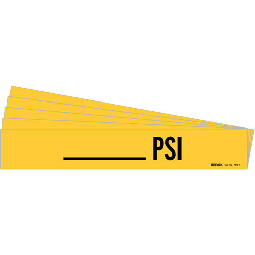 Marqueur de tuyau PSI, Autocollant, 2-1/4" h x 14" la, Noir sur jaune Les Distributions ICE
