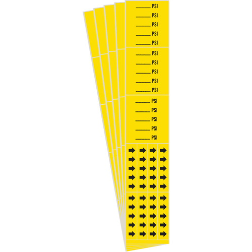 Marqueurs de tuyau PSI, Autocollant, 2-1/4" h x 2-3/4" la, Noir sur jaune Les Distributions ICE