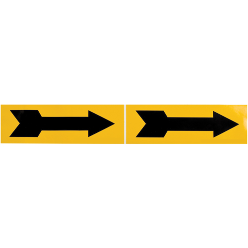 Marqueur de tuyau  Arrow, Autocollant, 2-1/4" h x 7" la, Noir sur jaune Les Distributions ICE