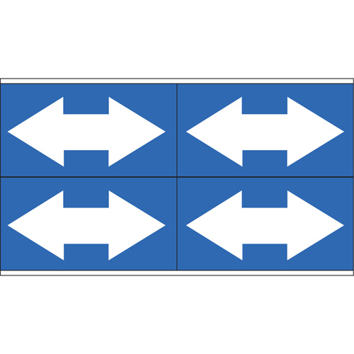 Marqueurs de tuyau avec fl&egrave;ches bidirectionnelles, Autocollant, 1-1/8" h x 7" la, Blanc/bleu Les Distributions ICE