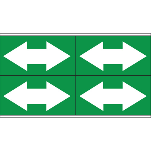 Marqueurs de tuyau avec fl&egrave;ches bidirectionnelles, Autocollant, 1-1/8" h x 7" la, Blanc/vert Les Distributions ICE