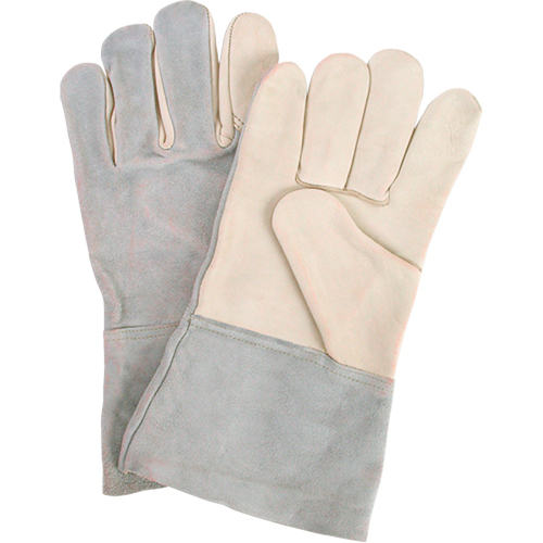 Standard-Duty Work Gloves, Large, Grain Cowhide Palm Les Distributions ICE