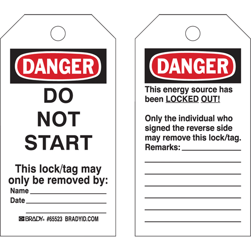 Lockout Tags, Plastic, 3" W x 5-1/2" H, English Les Distributions ICE