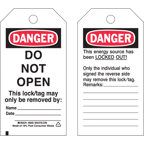 Lockout Tags, Plastic, 3" W x 5-1/2" H, English Les Distributions ICE