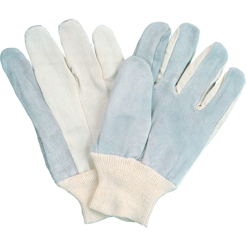 Standard-Duty Full-Index Work Gloves, Large, Split Cowhide Palm Les Distributions ICE