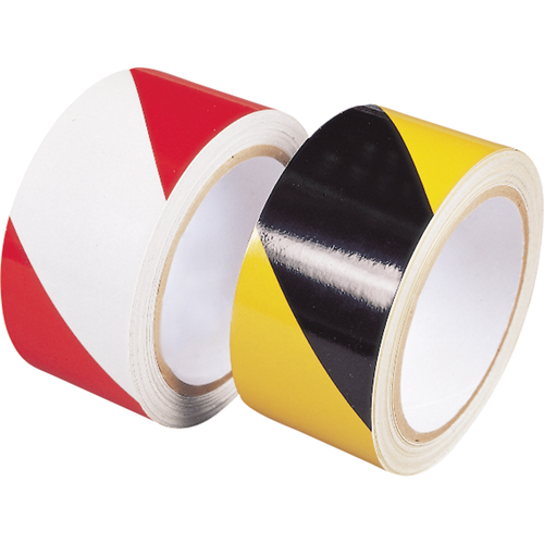 Rubans r&eacute;fl&eacute;chissants de classe ing&eacute;nierie, 2" x 30', Poly&eacute;thyl&egrave;ne, Rouge et blanc Les Distributions ICE