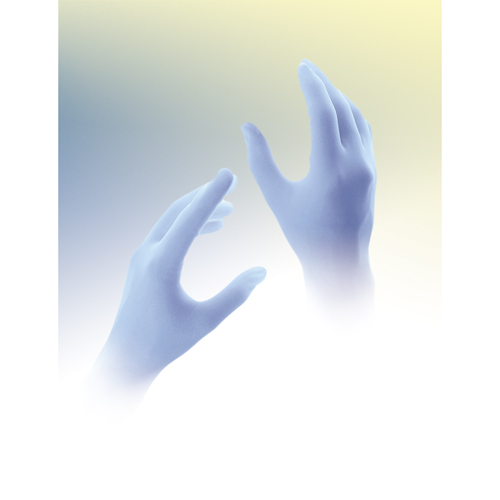 QRP Qualatrile Disposable Gloves, Medium, Nitrile, 5-mil, Powder-Free, Blue Les Distributions ICE
