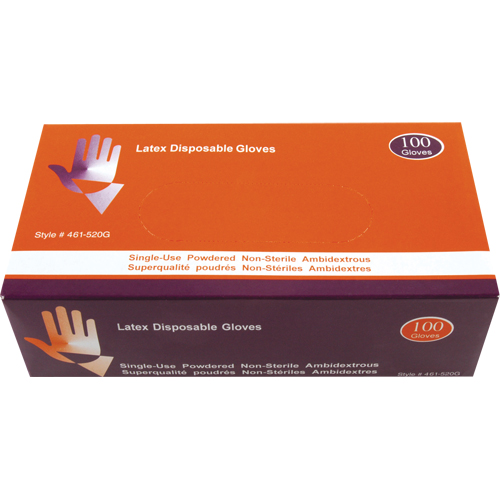 Industrial Grade Gloves, Medium, Latex, Powdered, White Les Distributions ICE