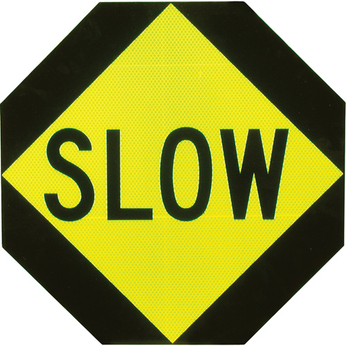 Panneau de signalisation &agrave; deux c&ocirc;t&eacute;s  Stop/Slow  Les Distributions ICE