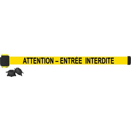 Barri&egrave;re &agrave; fixation murale, Plastique, Fixation magn&eacute;tique, 7', Ruban Noir et jaune Les Distributions ICE