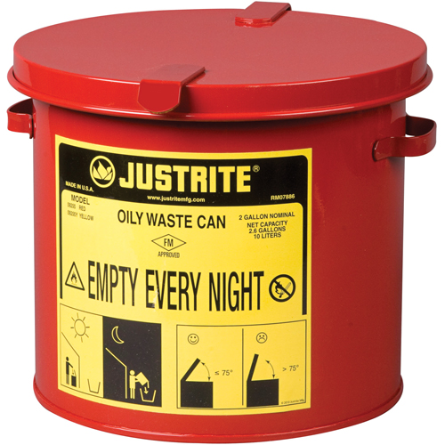 Contenants pour d&eacute;chets huileux, Homologu&eacute; FM/List&eacute; UL, 2 gal. US, Rouge Les Distributions ICE