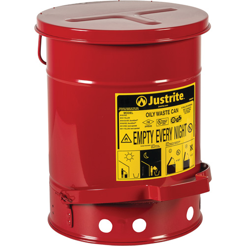 Contenants pour d&eacute;chets huileux, Homologu&eacute; FM/List&eacute; UL, 6 gal. US, Rouge Les Distributions ICE