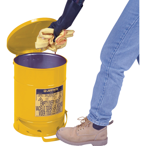 Oily Waste Cans, FM Approved/UL Listed, 14 US gal., Yellow Les Distributions ICE