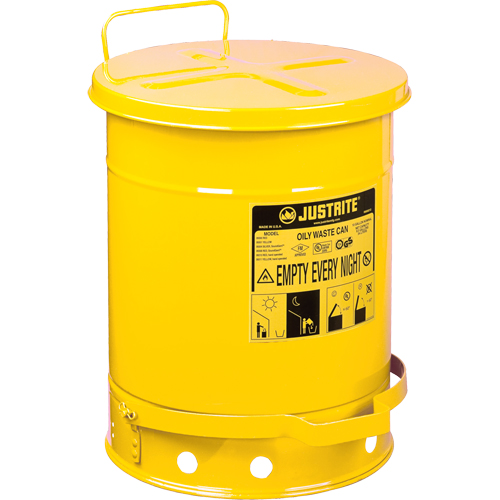 Oily Waste Cans, FM Approved/UL Listed, 14 US gal., Yellow Les Distributions ICE