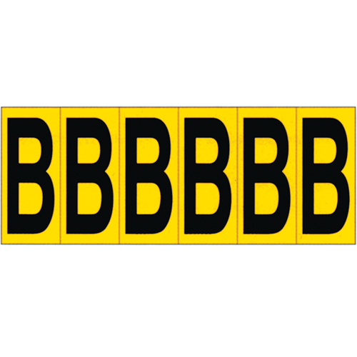 Individual Adhesive Letter Markers, B, 2-15/16" H, Black on Yellow Les Distributions ICE