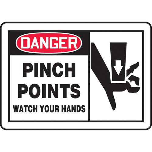 Enseigne  Pinch Points , 7" x 10", Plastique, Anglais avec pictogramme Les Distributions ICE