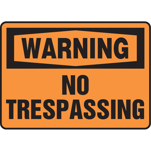 Enseigne  No Trespassing , 10" x 14", Vinyle, Anglais Les Distributions ICE