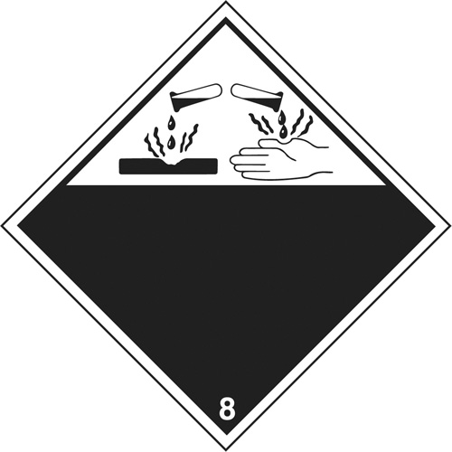 Plaque-&eacute;tiquette TMD mati&egrave;res corrisives, Plastique Les Distributions ICE
