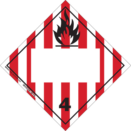 Flammable Solids TDG Placard, Adhesive Vinyl Les Distributions ICE