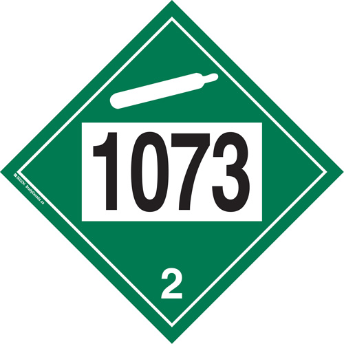 Plaque-&eacute;tiquette TMD 1073 pour gaz ininflammable oxyg&egrave;ne liqu&eacute;fi&eacute;, Plastique Les Distributions ICE