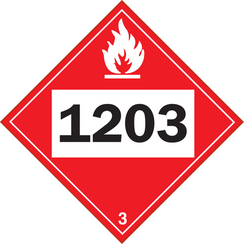 Plaque-&eacute;tiquette TMD 1203 pour liquide inflammable essence & essence-alcohol, Vinyle adh&eacute;sif Les Distributions ICE
