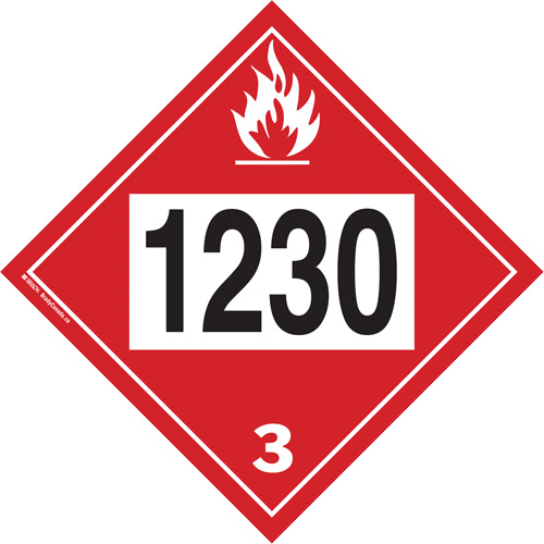 Plaque-&eacute;tiquette TMD 1230 pour m&eacute;thanol, Plastique Les Distributions ICE