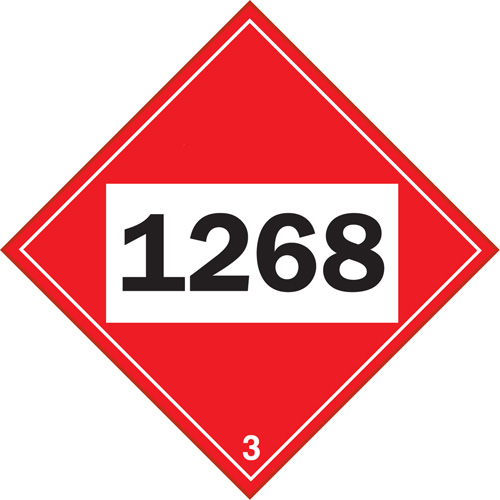 1268 Petroleum Distillates TDG Placard, Plastic Les Distributions ICE