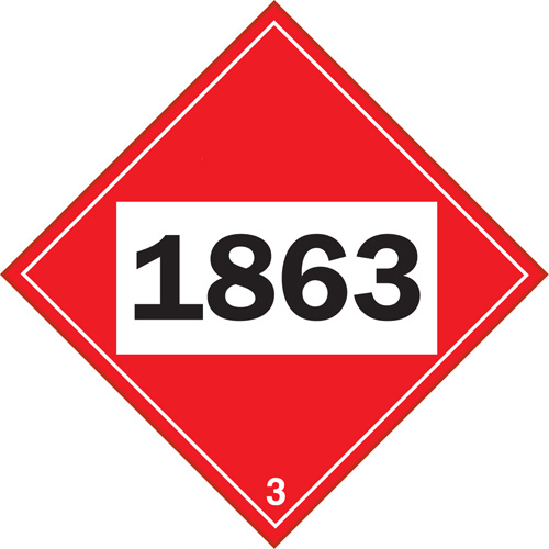 1863 Aviation Fuel Flammable Liquid TDG Placard, Plastic Les Distributions ICE