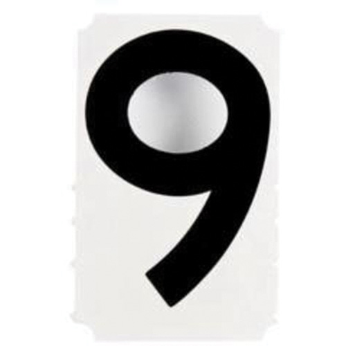 Quick-Align&reg; Individual Gothic Number and Letter Labels, 9, 4" H, Black Les Distributions ICE