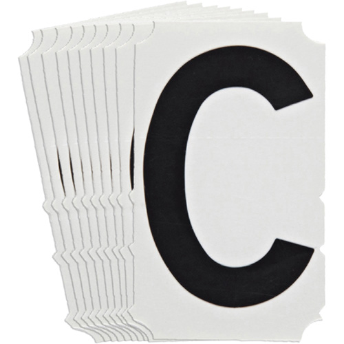 &eacute;tiquettes de lettres et chiffres gothiques individuels Quick-Align, C, 4" h, Noir Les Distributions ICE