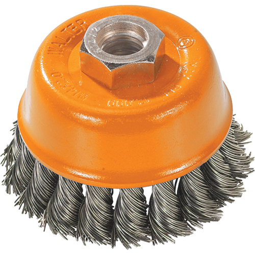 Brosse &agrave; fils nou&eacute;s torsad&eacute;s, 3" dia. x 5/8"-11 arbre Les Distributions ICE