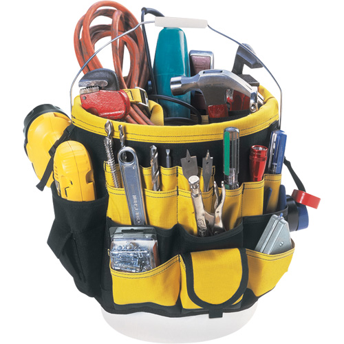 Organisateur pour seau &agrave; outils, 6" lo x 11" la x 12" h, Nylon, Noir/Jaune Les Distributions ICE