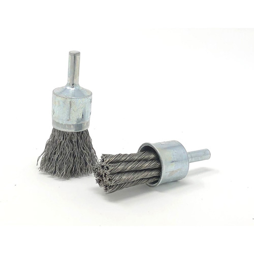 Crimped Wire End Brush, 3/4" Dia., 0.014" Wire Dia., 1/4" Shank Les Distributions ICE