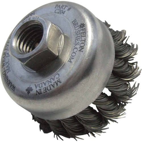 Knotted Wire Wheel Cup Brushes, 4" Dia. x 5/8"-11 Arbor Les Distributions ICE