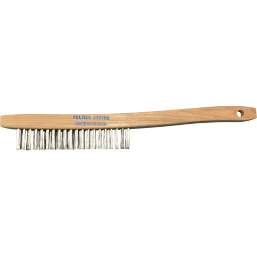 Curved-Handle Scratch Brushes, Stainless Steel, 3 x 19 Wire Rows, 14" Long Les Distributions ICE