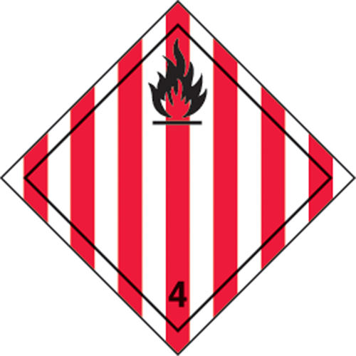 &eacute;tiquettes d'exp&eacute;dition TMD, Classe 4,1, Solides inflammables, Vinyle Les Distributions ICE