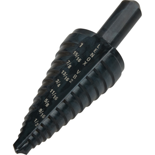 #2 Step Drill Bit, 1/8" - 1" , 1/16" Increments, High Speed Steel Les Distributions ICE