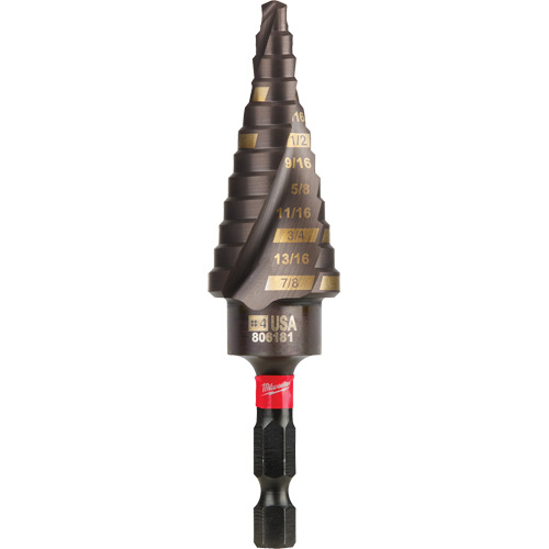 Foret &eacute;tag&eacute; #4 Shockwave Impact Duty, 3/16" - 7/8", Incr&eacute;ments de 1/16", Titane Les Distributions ICE