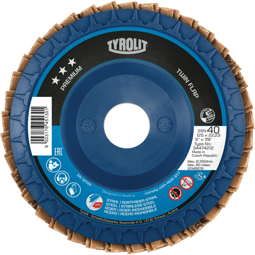 Twin Flap Disc, 5" x 7/8", Type 27, 40 Grit, Ceramic/Zirconia Alumina Les Distributions ICE