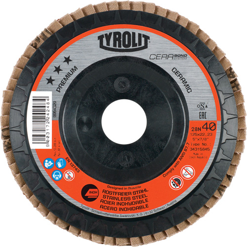 Flap Disc, 4-1/2" x 5/8"-11, Type 27, 40 Grit, Ceramic Les Distributions ICE