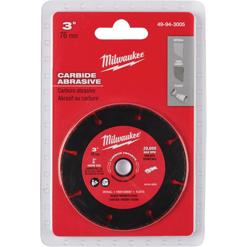 Lame abrasive au carbure, 3" x Arbre de 3/8", Carbure de silicium, 20 000 Tr/min Les Distributions ICE